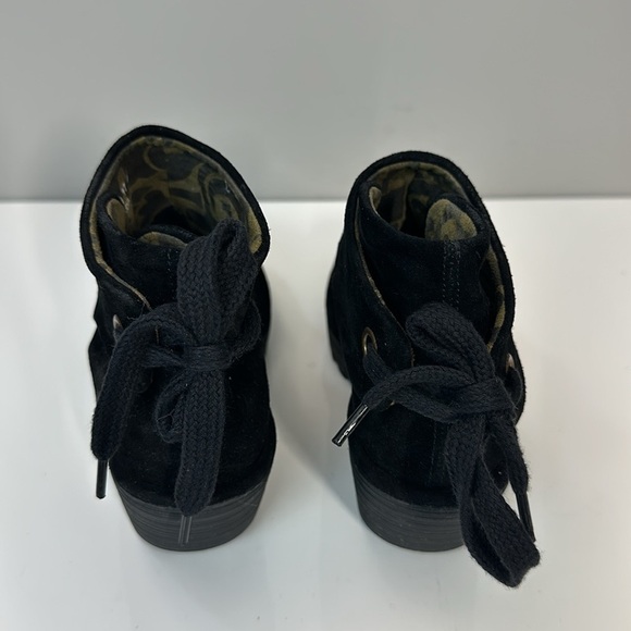 Fly London Yebi Ruched Suede Wedge Booties Size 10 - Picture 7 of 16